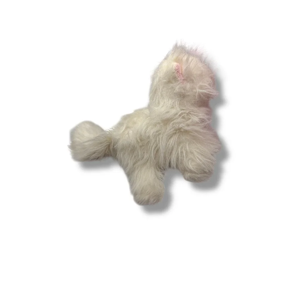 Ganz Webkinz Persian Cat Plush White Shaggy Pink Nose‎ Retired Toy Gift